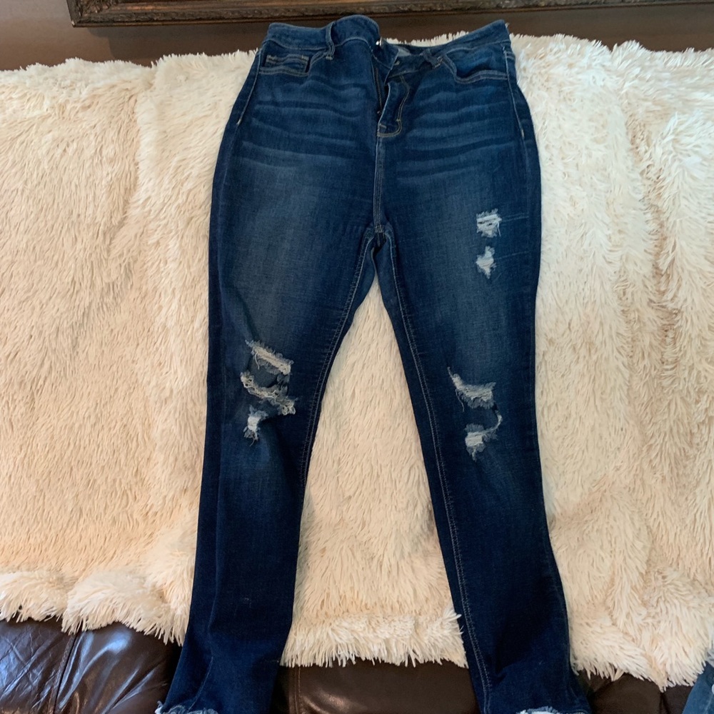 Ladies boutique skinny distressed jeans
